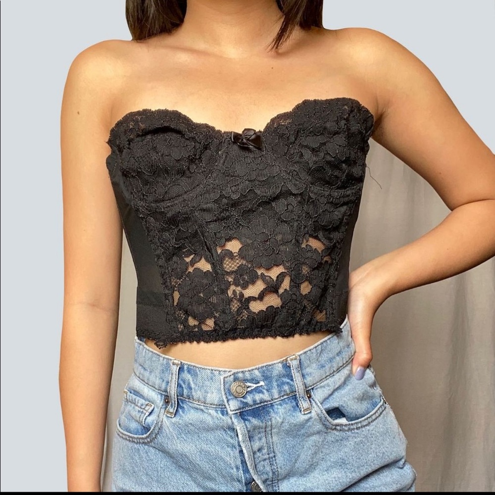 Vintage Victoria secret lace bustier top